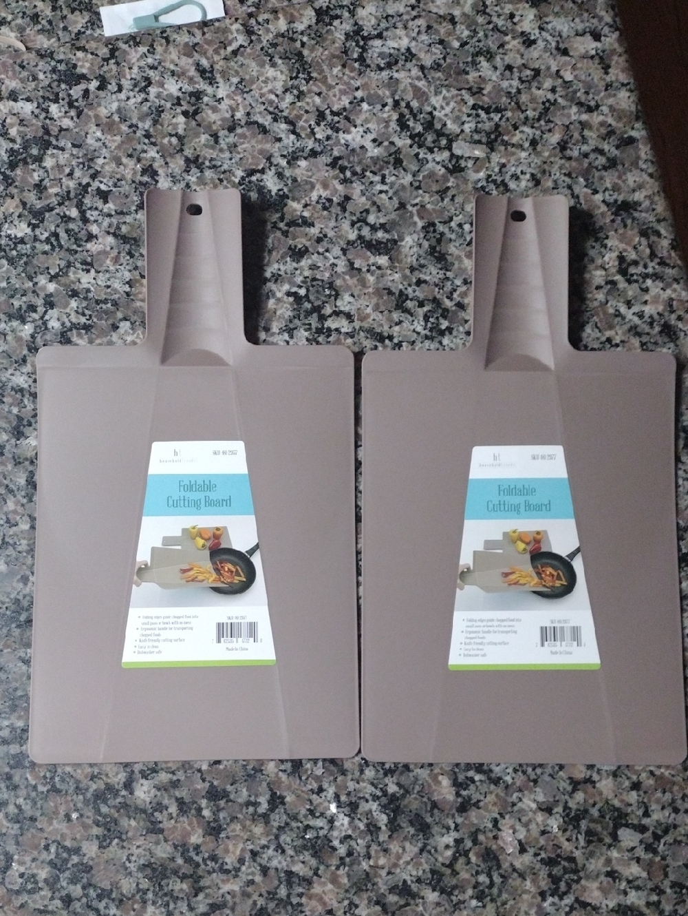 Lot Of 2 Foldable cutting board new 8" x 10  light brown color dishwasher Safe